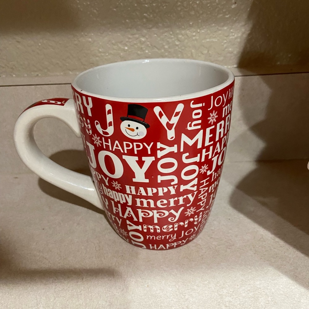 Vintage Century Holiday Christmas Red & White Mug Cup Coffee Tea Hot Coco Joy